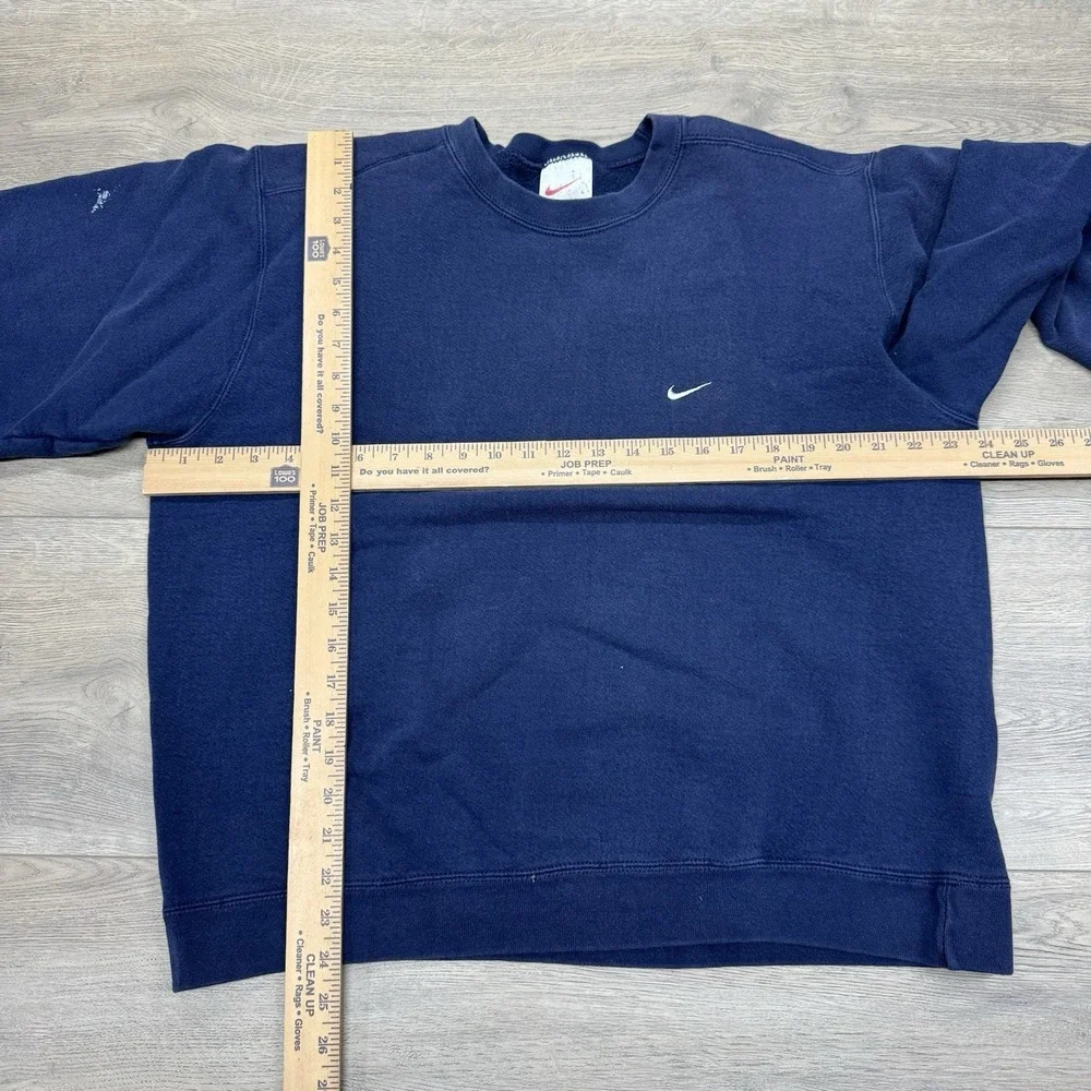 VTG Nike White‎ tag Distressed Crewneck Sweatshirt Blue Sz L USA